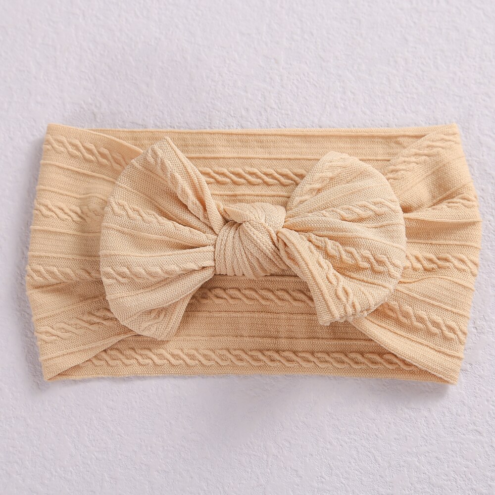 32 Colors Cable Bow Baby Headband for Child Bowknot Headwear Cables Turban for Kids Elastic Headwrap Baby Hair Accessories