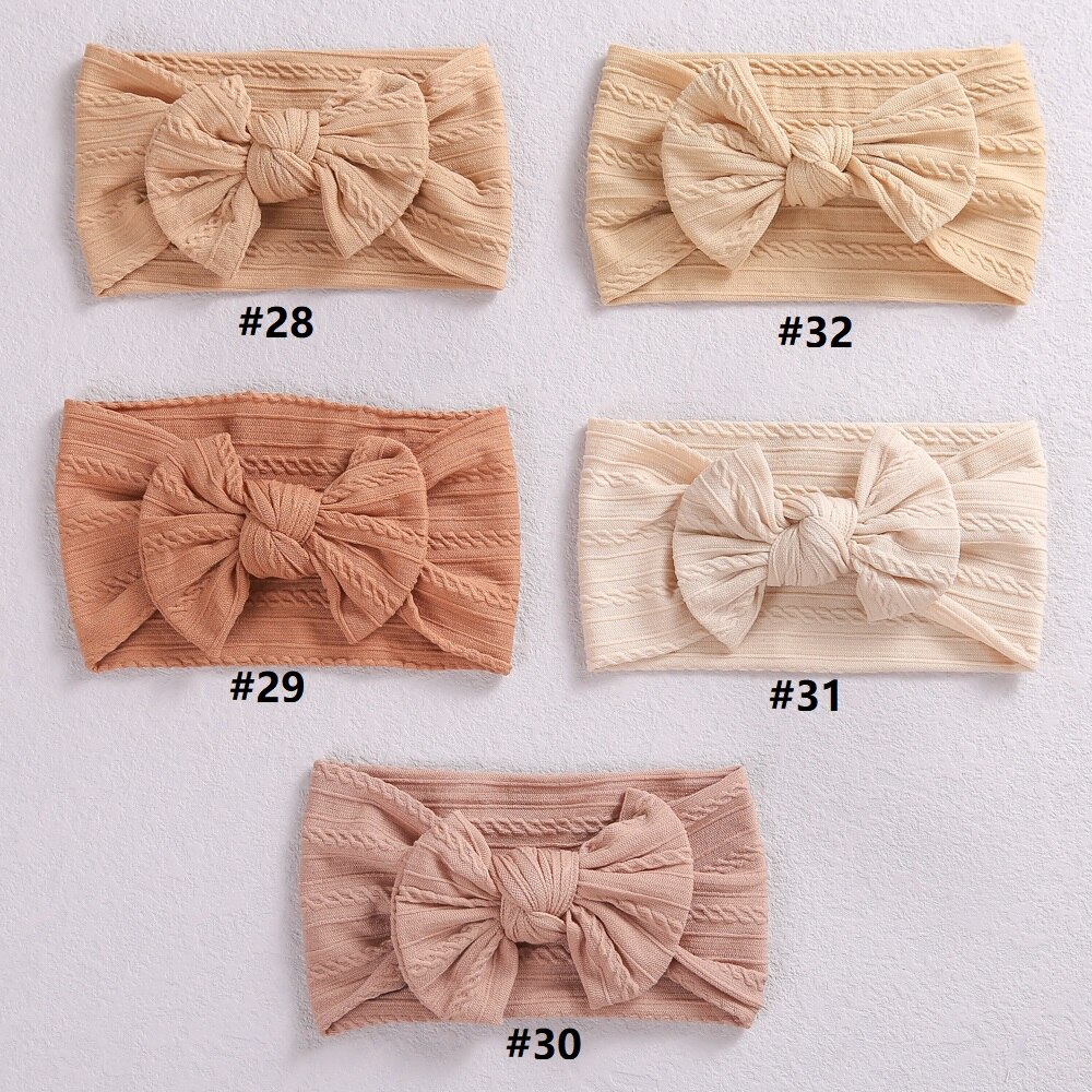 32 Colors Cable Bow Baby Headband for Child Bowknot Headwear Cables Turban for Kids Elastic Headwrap Baby Hair Accessories