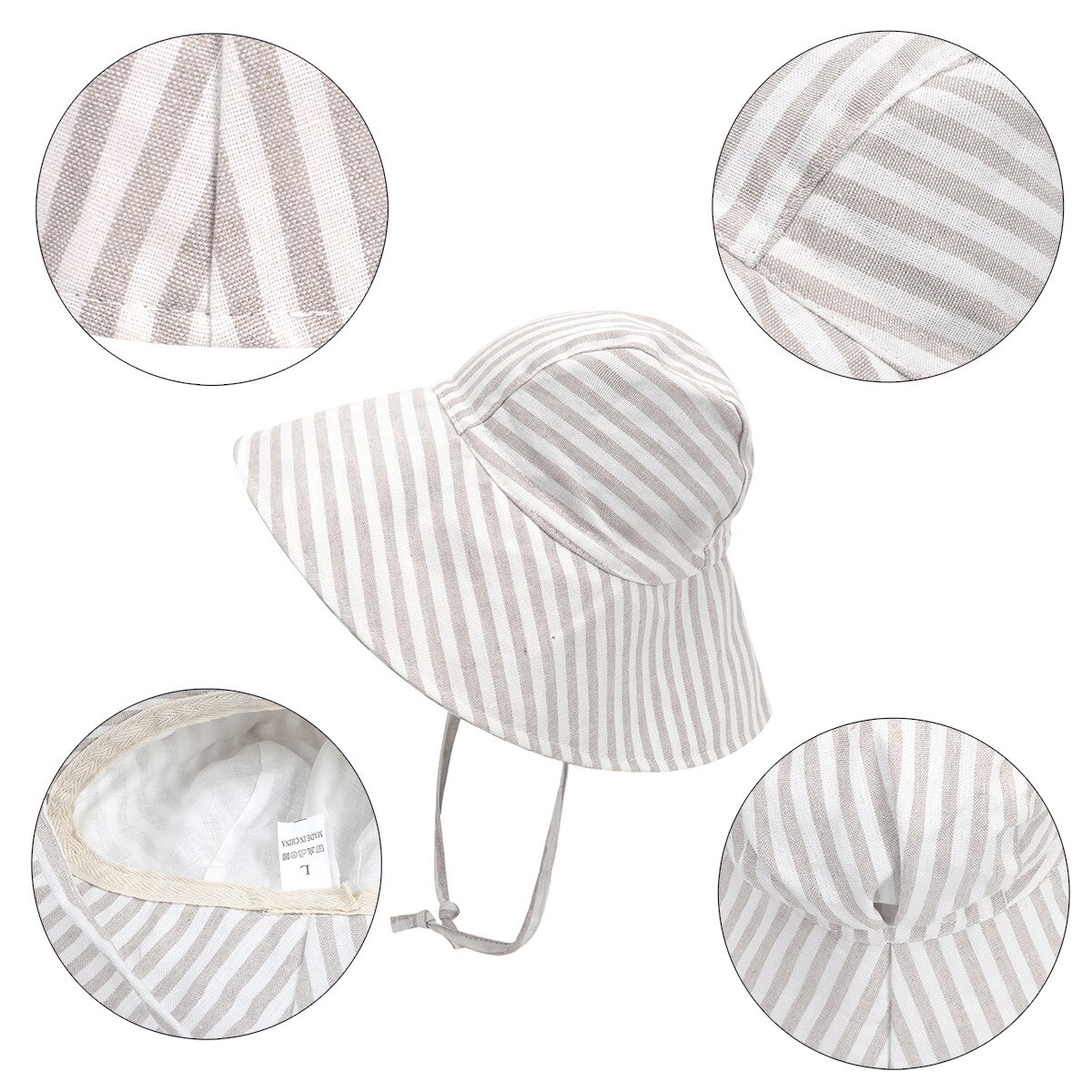Big Brim Baby Sun Hat Summer Spring Kids Bucket Hat for Girls Boys Cotton Linen Children Cap Beach Travel Kids Hats Caps 2M-4Y